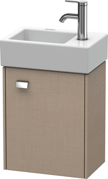 Bild von Duravit Brioso Waschtischunterbau wandhängend 36,4,0 x 23,9 cm, 1 Tür, Anschlag rechts, für Waschtisch Vero Air 072438, Farbe (Front/Korpus): Leinen Dekor, Griff Chrom - BR4049R1075