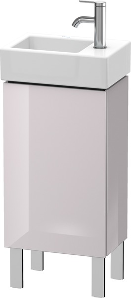 Bild von Duravit L-Cube Waschtischunterbau stehend 36,4 x 24,1 cm, 1 Tür, 1 Glasfachboden, für Vero Air 072438, Farbe: Weißer Flieder Hochglanz Lack