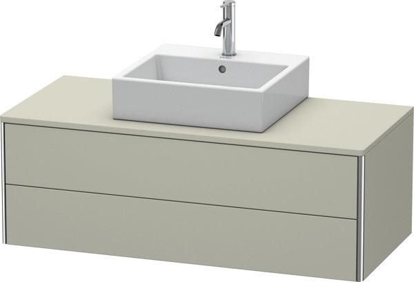 Bild von Duravit XSquare Waschtischunterbau wandhängend 120,0 x 54,8 cm, 2 Schubkästen, Farbe (Front/Korpus): Taupe Seidenmatt Lack - XS491206060
