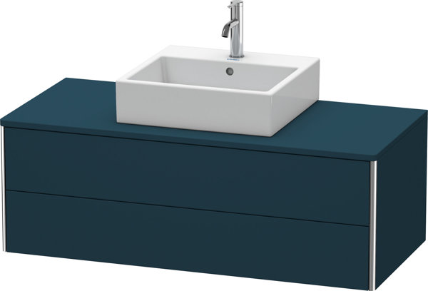 Bild von Duravit XSquare Waschtischunterbau wandhängend 120,0 x 54,8 cm, 2 Schubkästen, Farbe (Front/Korpus): Nachtblau Seidenmatt Lack - XS491209898