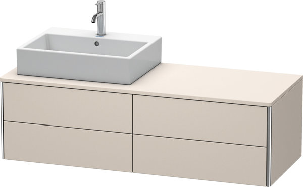 Bild von Duravit XSquare Waschtischunterbau wandhängend 140,0 x 54,8 cm, 4 Schubkästen, Farbe (Front/Korpus): Taupe Matt - XS4913L9191