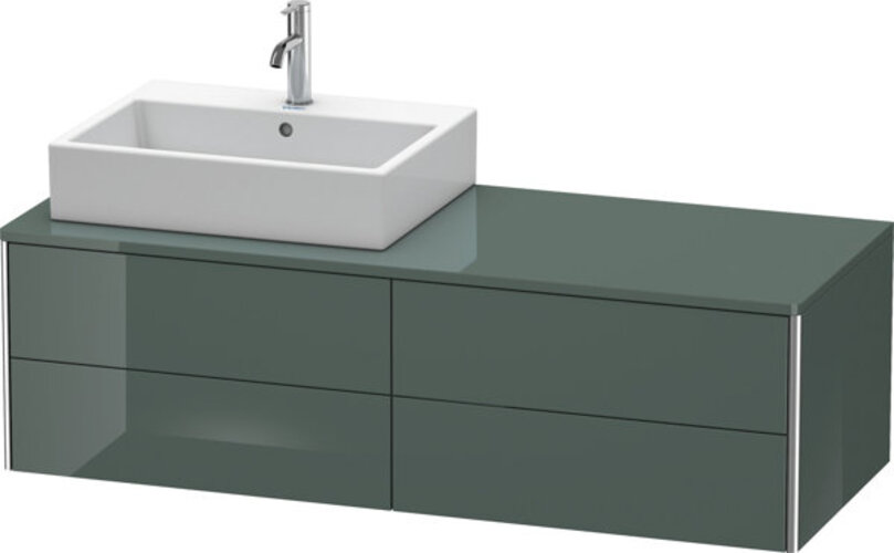 Bild von Duravit XSquare Waschtischunterbau wandhängend 140,0 x 54,8 cm, 4 Schubkästen, Farbe (Front/Korpus): Dolomiti Grey Hochglanz Lack - XS4913L3838