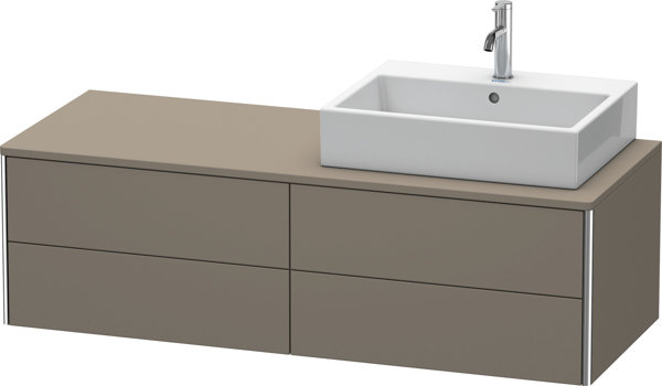 Bild von Duravit XSquare Waschtischunterbau wandhängend 140,0 x 54,8 cm, 4 Schubkästen, Farbe (Front/Korpus): Flannel Grey Seidenmatt Lack - XS4913R9090