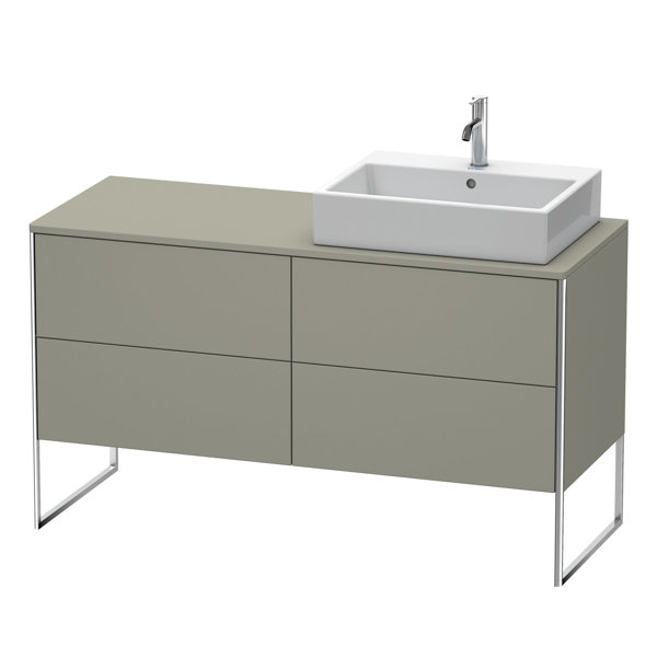Bild von Duravit XSquare Waschtischunterbau wandhängend 140,0 x 54,8 cm, 4 Auszüge, Farbe (Front/Korpus): Steingrau Seidenmatt Lack - XS4923R9292