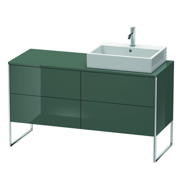 Bild von Duravit XSquare Waschtischunterbau wandhängend 140,0 x 54,8 cm, 4 Auszüge, Farbe (Front/Korpus): Dolomiti Grey Hochglanz Lack - XS4923R3838