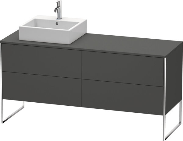 Bild von Duravit XSquare Waschtischunterbau stehend 160,0 x 54,8 cm, 4 Auszüge, Farbe (Front/Korpus): Graphit Matt Dekor - XS4924L4949