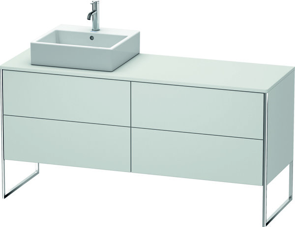 Bild von Duravit XSquare Waschtischunterbau stehend 160,0 x 54,8 cm, 4 Auszüge, Farbe (Front/Korpus): Weiß Seidenmatt Lack - XS4924L3636