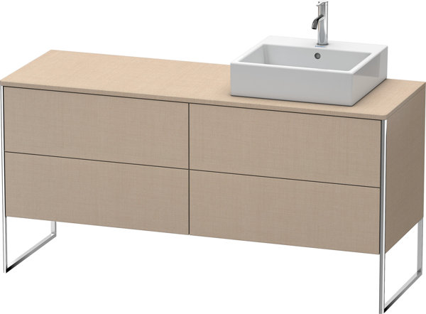 Bild von Duravit XSquare Waschtischunterbau stehend 160,0 x 54,8 cm, 4 Auszüge, Farbe (Front/Korpus): Leinen - XS4924R7575