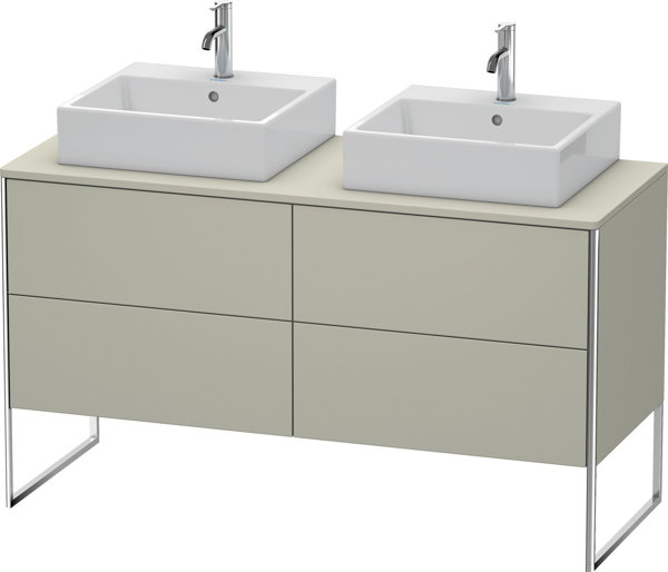 Bild von Duravit XSquare Waschtischunterbau stehend 140,0 x 54,8 cm, 4 Auszüge, Farbe (Front/Korpus): Taupe Seidenmatt Lack - XS4926B6060