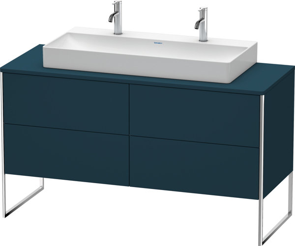 Bild von Duravit XSquare Waschtischunterbau stehend 140,0 x 54,8 cm, 4 Auszüge, für Waschtisch Vero Air 235010, Farbe (Front/Korpus): Nachtblau Seidenmatt Lack - XS4925M9898