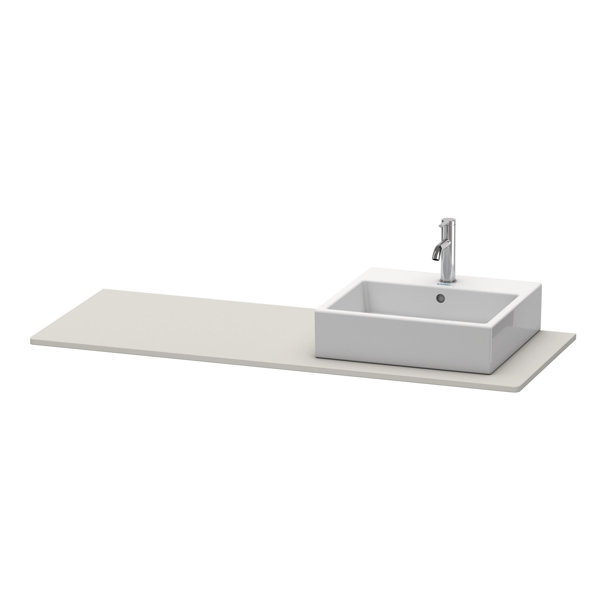 Bild von Duravit XSquare Konsole 060G, 1400x 550 mm, 1 Ausschnitt rechts, Farbe (Front/Korpus): Betongrau Matt