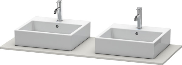 Bild von Duravit XSquare Konsole 063G, 1400x 550 mm, 2 Ausschnitte, Farbe (Front/Korpus): Betongrau Matt