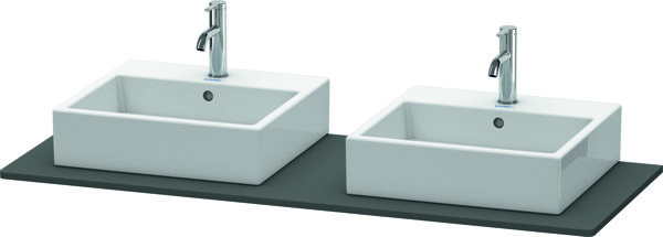 Bild von Duravit XSquare Konsole 063G, 1400x 550 mm, 2 Ausschnitte, Farbe (Front/Korpus): Graphit Matt Dekor
