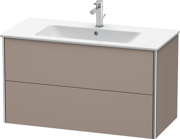 Bild von Duravit XSquare Waschtischunterbau wandhängend 101,0 x 47,8 cm, 2 Schubkästen, für Waschtisch ME by Starck 233610, Farbe (Front/Korpus): Basalt Matt Dekor - XS417304343