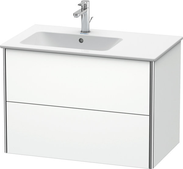 Bild von Duravit XSquare Waschtischunterbau wandhängend 81,0 x 47,8 cm, 2 Schubkästen, für Waschtisch ME by Starck  234583, Becken links, Farbe (Front/Korpus): Cappuccino Hochglanz Lack