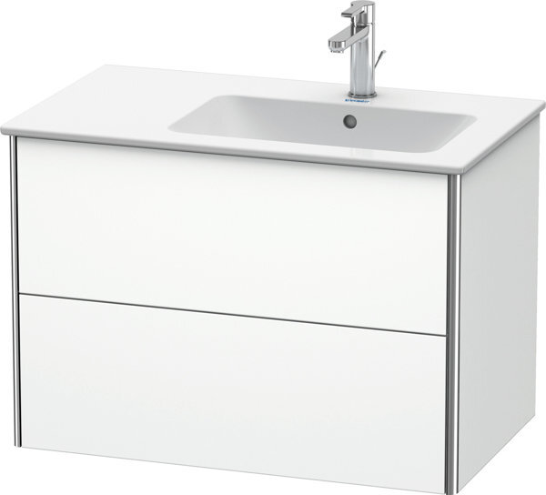 Bild von Duravit XSquare Waschtischunterbau wandhängend 81,0 x 47,8 cm, 2 Schubkästen, für Waschtisch ME by Starck  234683, Becken rechts, Farbe (Front/Korpus): Cappuccino Hochglanz Lack