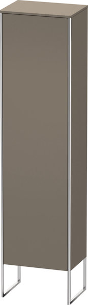 Bild von Duravit XSquare Hochschrank stehend 50,0x35,6 cm, 1 Tür, Anschlag Links, 4 Glasfachböden, Farbe (Front/Korpus): Flannel Grey Seidenmatt Lack - XS1314L9090