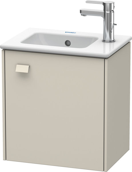 Bild von Duravit Brioso Waschtischunterbau wandhängend 42,0 x 28,9 cm, 1 Tür, Anschlag rechts, für Waschtisch ME by Starck 072343, Farbe (Front/Korpus): Taupe Matt Dekor, Griff Taupe Matt - BR4000R9191