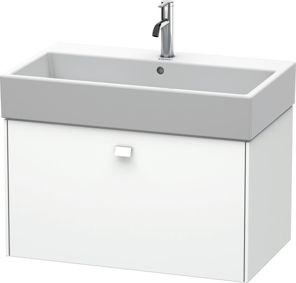Bild von Duravit Brioso Waschtischunterbau wandhängend 78,4 x 45,9 cm, 1 Auszug, für Waschtisch Vero Air  235080, Farbe (Front/Korpus): Weiß Hochglanz Dekor, Griff Weiß Hochglanz