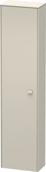 Bild von Duravit Brioso Hochschrank 177,0x42,0x24,0 cm, 1 Tür, Anschlag Links, 1 Holzfachboden, 3 Glasfachböden, Farbe (Front/Korpus): Taupe Matt Dekor, Griff Taupe Matt - BR1320L9191