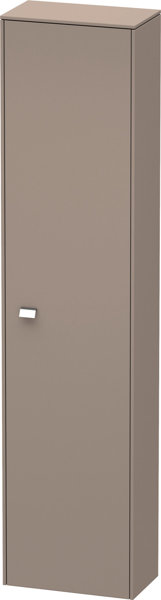 Bild von Duravit Brioso Hochschrank 177,0x42,0x24,0 cm, 1 Tür, Anschlag rechts, 1 Holzfachboden, 3 Glasfachböden, Farbe (Front/Korpus): Basalt Matt Dekor, Griff Chrom - BR1320R1043