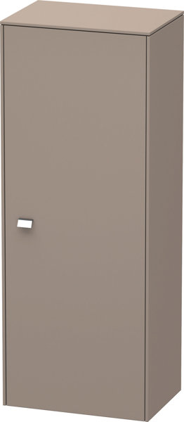 Bild von Duravit Brioso Halbhochschrank Individual, 1 Tür, Anschlag rechts, 1 Holzfachboden, 2 Glasfachböden, Höhe min. 91,1 cm - max. 133,0 cm, Breite min. 27,0 cm - max. 52,0 cm, Tiefe min. 19,6 cm - max. 35,9 cm, Farbe (Front/Korpus): Basalt Matt Dekor, Griff Chrom