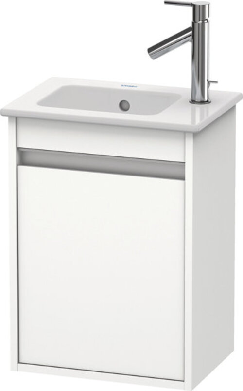 Bild von Duravit Ketho Waschtischunterschrank wandhängend 6417L, 1 Tür, Anschlag Links, 400mm, für ME by Starck 072343, Farbe (Front/Korpus): Nussbaum Dunkel - KT6417L2121