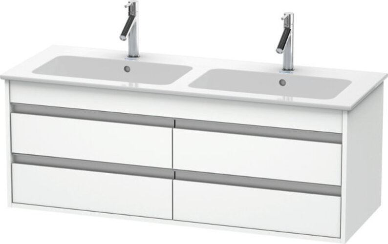 Bild von Duravit Ketho Waschtischunterschrank wandhängend 6433, 4 Schubkästen, inkl. Siphonauschnitt und Schürze, 1270mm, für ME by Starck 233613, Farbe (Front/Korpus): Betongrau Matt - KT643300707