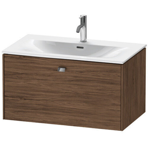 Bild von Duravit Brioso Waschtischunterbau wandhängend 82,0 x 47,9 cm, 1 Auszug, für Waschtisch Viu 234483, Farbe (Front/Korpus): Nussbaum Dunkel Dekor, Griff Chrom
