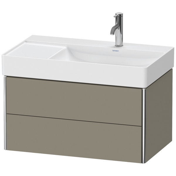 Bild von Duravit XSquare Waschtischunterbau wandhängend 78,4x46,0 cm, 2 Schubkästen, für Waschtisch DuraSquare 234980 Becken rechts, Farbe (Front/Korpus): Steingrau Seidenmatt Lack