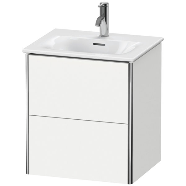 Bild von Duravit XSquare Waschtischunterbau wandhängend 51,0x41,8 cm, 2 Schubkästen, für Waschtisch Viu 234453, Farbe (Front/Korpus): Olive Braun Hochglanz Lack