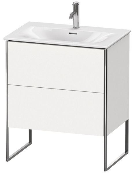 Bild von Duravit XSquare Waschtischunterbau stehend 71,0x 47,8 cm, 2 Auszüge, für Waschtisch Viu 234473, Farbe (Front/Korpus): Steingrau Seidenmatt Lack