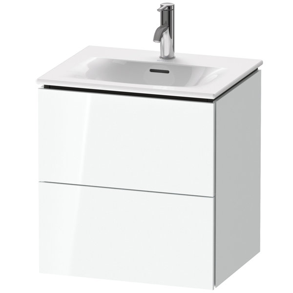 Bild von Duravit L-Cube Waschtischunterbau wandhängend LC6304, 520x421 mm, 2 Schubkästen, für Viu 234453, Farbe: Weiß Hochglanz Lack - LC630408585