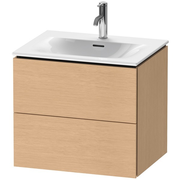 Bild von Duravit L-Cube Waschtischunterbau wandhängend LC6305, 620x481 mm, 2 Schubkästen, für Viu 234463, Farbe: Eiche gebürstet Echtholzfurnier