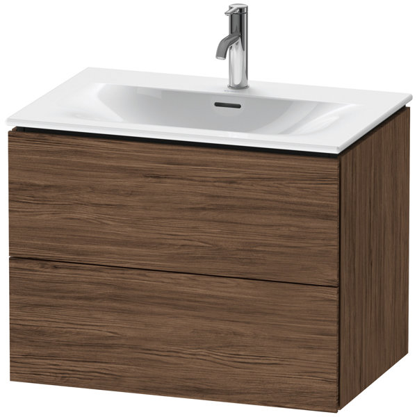 Bild von Duravit L-Cube Waschtischunterbau wandhängend LC6306, 720x481 mm, 2 Schubkästen, für Viu 234473, Farbe: Nussbaum Dunkel - LC630602121