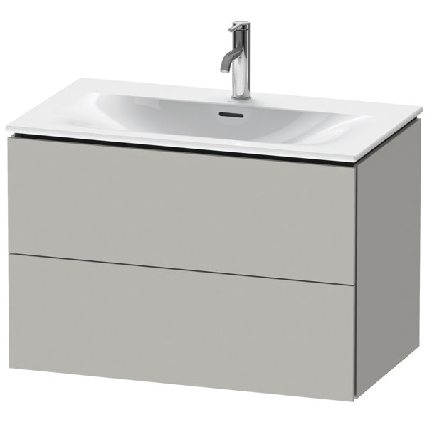 Bild von Duravit L-Cube Waschtischunterbau wandhängend LC6307, 820x481 mm, 2 Schubkästen, für Viu 234483, LC630700707, Farbe: Beton Grau