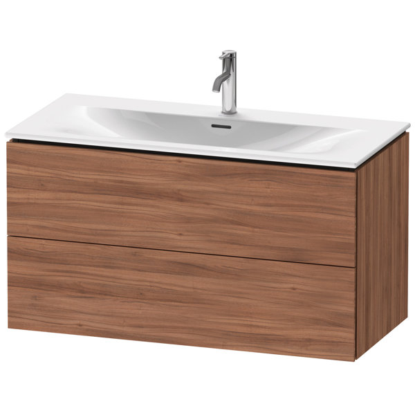 Bild von Duravit L-Cube Waschtischunterbau wandhängend LC6308, 1020x481 mm, 2 Schubkästen, für Viu 234410, Farbe: Nussbaum Natur Dekor - LC630807979