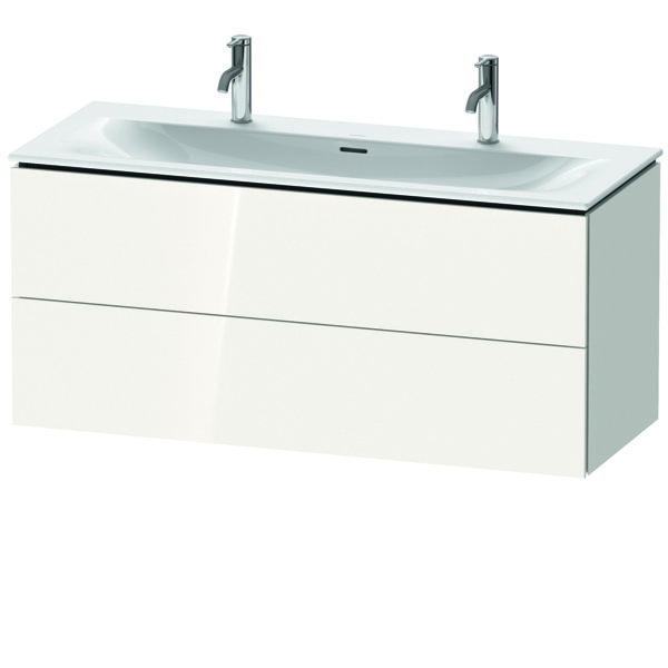 Bild von Duravit L-Cube Waschtischunterbau wandhängend LC6309, 1220x481 mm, 2 Schubkästen, für Viu 234412, Farbe: Weiß Hochglanz Dekor