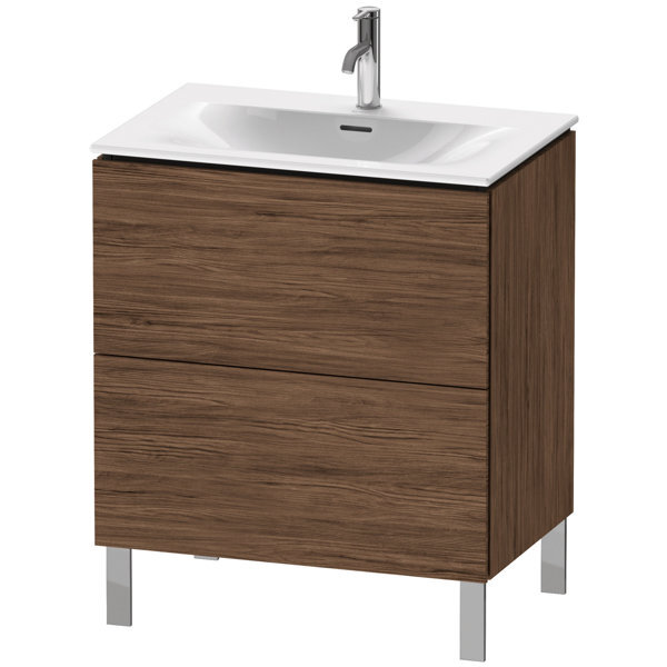 Bild von Duravit L-Cube Waschtischunterbau stehend LC6596, 720x481 mm, 2 Auszüge, für Viu 234473, Farbe: Nussbaum Dunkel