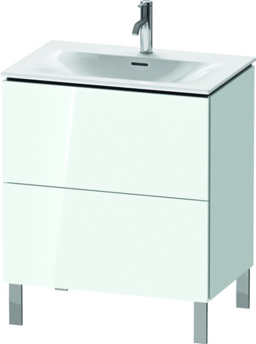 Bild von Duravit L-Cube Waschtischunterbau stehend LC6596, 720x481 mm, 2 Auszüge, für Viu 234473, Farbe: Weiß Hochglanz Lack