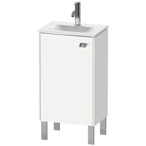Bild von Duravit Brioso Waschtischunterbau stehend 44,0 x 31,0 cm, 1 Tür, Anschlag links, 1 Glasfachboden, für Waschtisch Viu 073345, Farbe (Front/Korpus): Weiß Matt Dekor, Griff Chrom