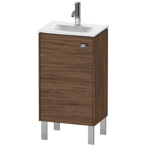 Bild von Duravit Brioso Waschtischunterbau stehend 44,0 x 31,0 cm, 1 Tür, Anschlag links, 1 Glasfachboden, für Waschtisch Viu 073345, Farbe (Front/Korpus): Nussbaum Dunkel Dekor, Griff Chrom