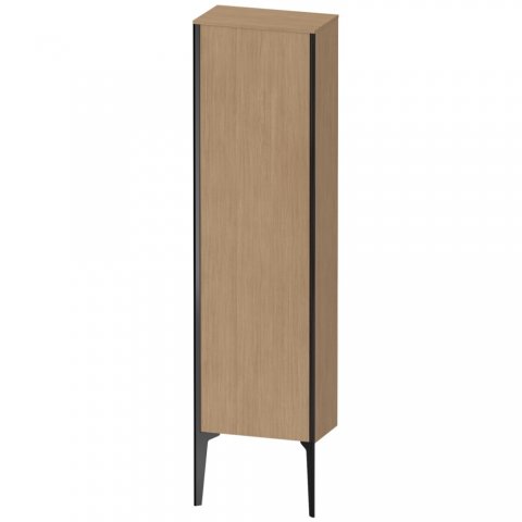 Bild von Duravit XViu XV1315 Halbhochschrank stehend, 400x240 mm, Höhe 1330mm, 1 Tür Anschlag links, Farbe (Front/Korpus): schwarz matt/europ. eiche