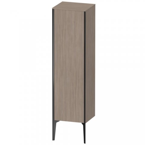 Bild von Duravit XViu XV1325 Halbhochschrank stehend, 400x360 mm, Höhe 1330mm, 1 Tür Anschlag rechts, Farbe (Front/Korpus): schwarz matt/pine silver