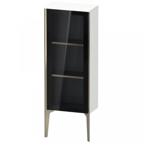 Bild von Duravit XViu XV1360 Halbhochschrank mit Glastür stehend, Anschlag rechts, 400x240 mm, Höhe 890 mm, Farbe (Front/Korpus): schwarz matt/kastanie dunkel