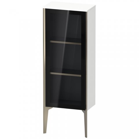 Bild von Duravit XViu XV1360 Halbhochschrank mit Glastür stehend, Anschlag rechts, 400x240 mm, Höhe 890 mm, Farbe (Front/Korpus): schwarz matt/amerik.nussbaum - XV1360RB213
