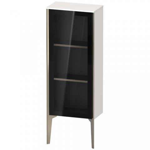 Bild von Duravit XViu XV1360 Halbhochschrank mit Glastür stehend, Anschlag Links, 400x240 mm, Höhe 890 mm, Farbe (Front/Korpus): Champagner matt/weiß hgl. - XV1360LB185