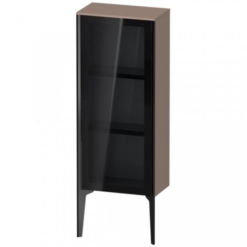 Bild von Duravit XViu XV1360 Halbhochschrank mit Glastür stehend, Anschlag links, 400x240 mm, Höhe 890 mm, Farbe (Front/Korpus): schwarz matt/cappuccino hgl.