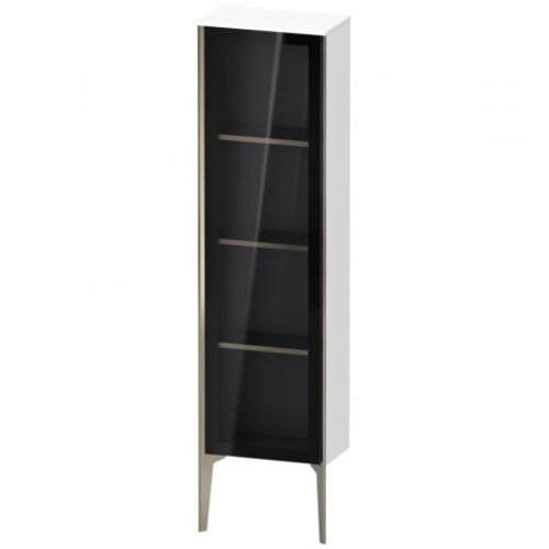 Bild von Duravit XViu XV1365 Halbhochschrank mit Glastür stehend, Anschlag rechts, 400x240 mm, Höhe 1330 mm, Farbe (Front/Korpus): schwarz matt/eiche cashmere
