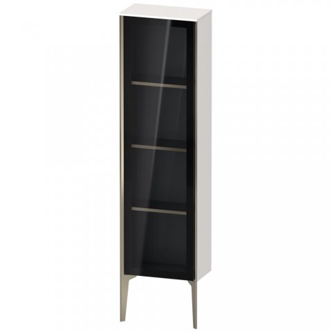 Bild von Duravit XViu XV1365 Halbhochschrank mit Glastür stehend, Anschlag Links, 400x240 mm, Höhe 1330 mm, Farbe (Front/Korpus): Champagner matt/weiß hgl. - XV1365LB185